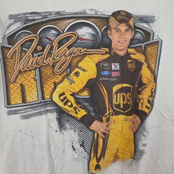 Chase SZ XL White Cotton Tee Shirt David Ragan Graphic NASCAR Causal - Picture 2 of 6
